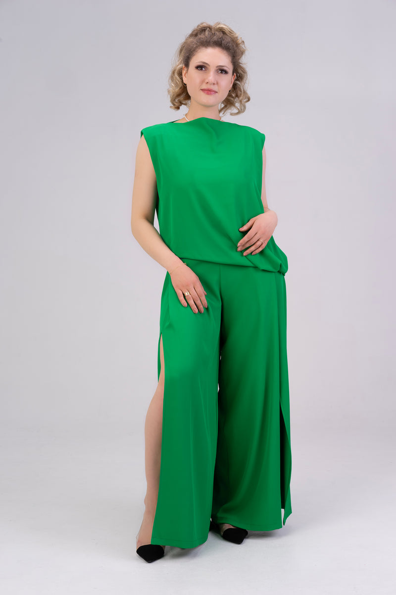 Green-suit-for-women-elegant-set-for-women-co-ord-special-occasion-outfit-for-women-green-trousers