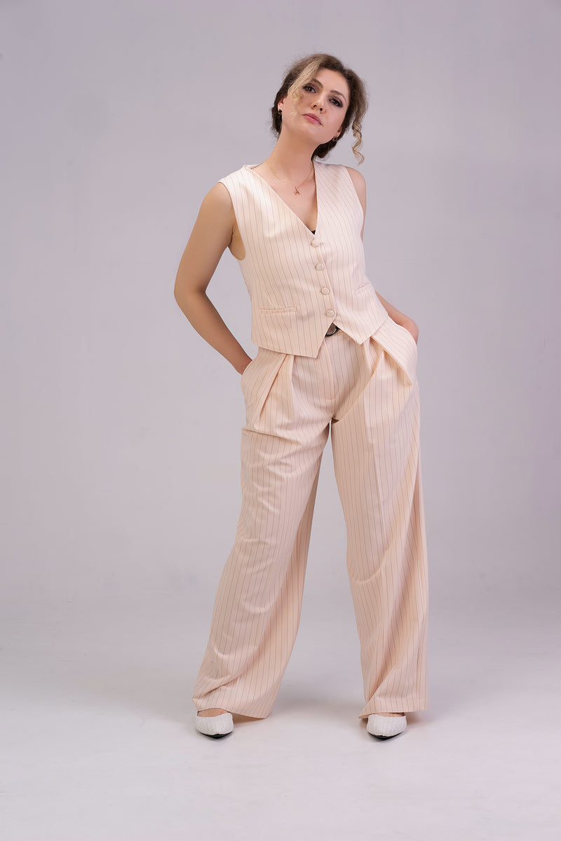 Cream-vest-and-pants-co-ord-combo-for-women