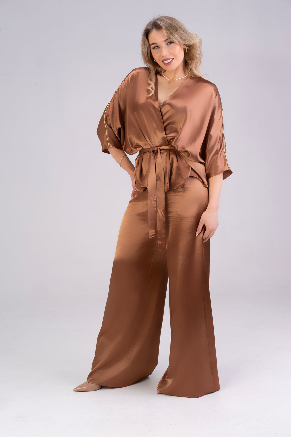 Elegant-satin-finish-wide-leg-and-wrap-over-blouse-set