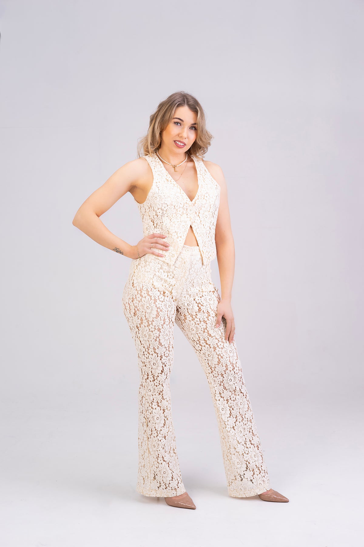 Ivory-lace-co-ord-with-sheer-trousers